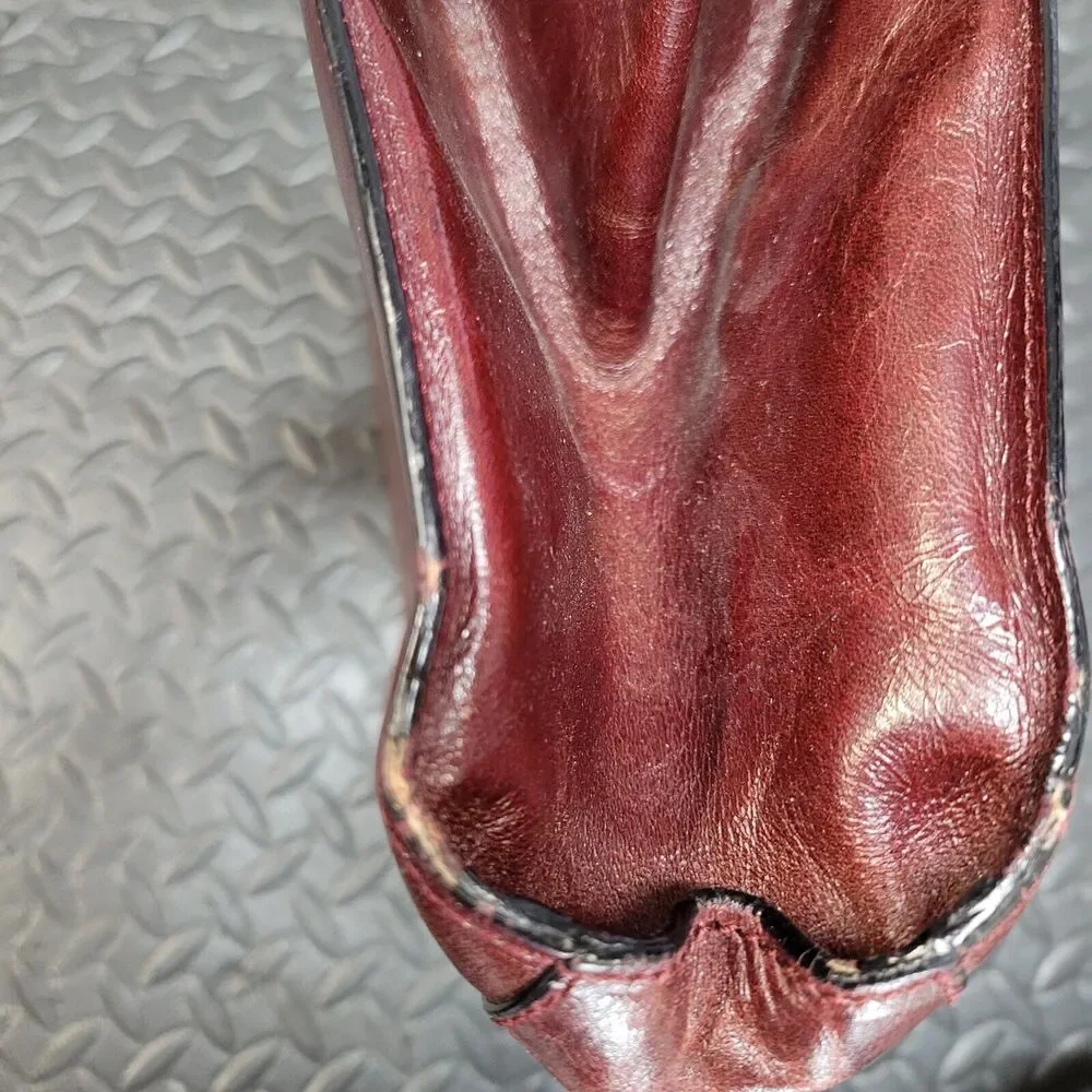 Vintage Dolce & Gabbana Leather Turnlock Frame Purse Burgundy‎ Authenticated - Picture 8 of 13